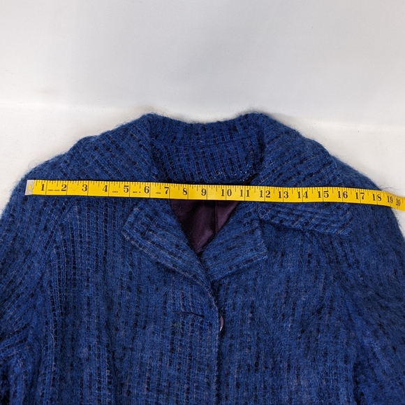 Vintage Bardolino Luxury Blue Mohair Long Coat, ANNA Collection, Scotland, Med - Picture 12 of 15